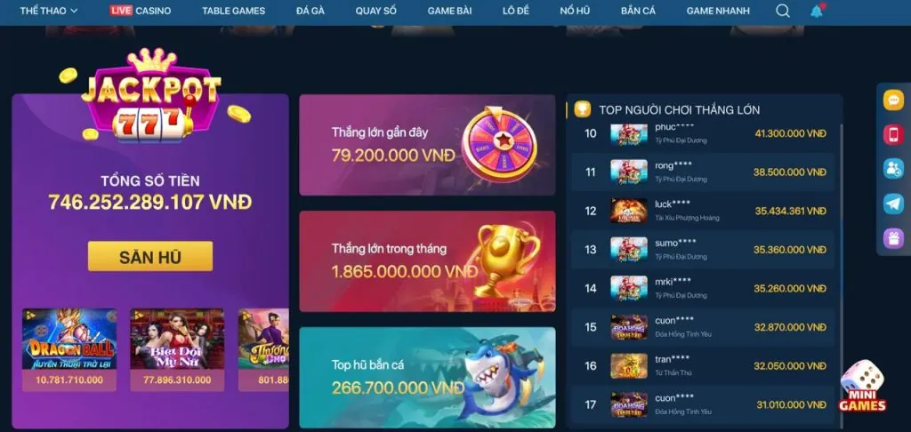 Trò chơi máy đánh bạc kuvip